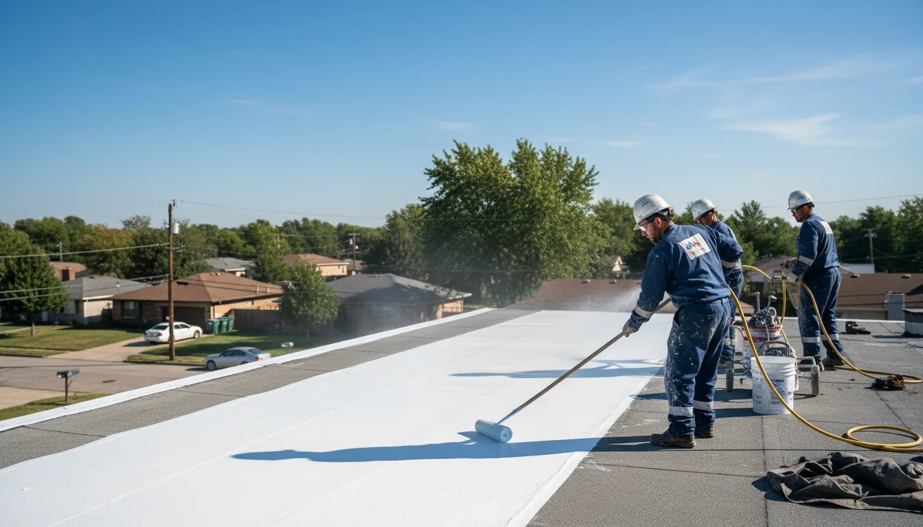 Commercial roof coating in Bloomington, IL near me